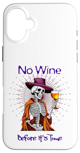 Hülle für iPhone 16 Plus Dashing Elegant Skelett trinken Weinkenner Önologe von Wine Drinking Skeleton Halloween Costume