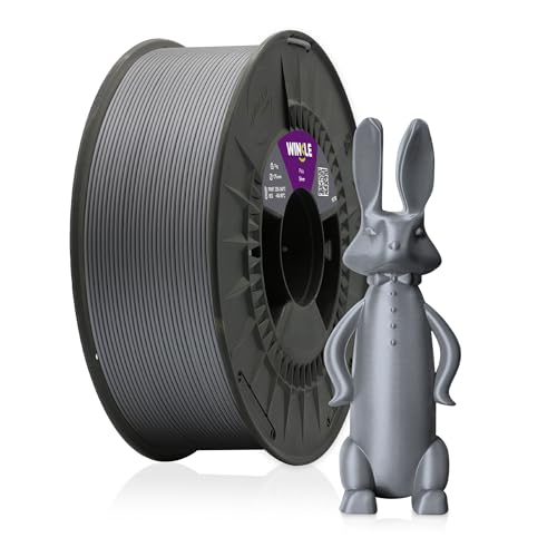 WINKLE PETG Filament Silber | 3D-Drucker-Filament | PETG Filament 1,75 mm 300 g | kompatibel mit den meisten 3D-Druckern | PETG Silber | Maßgenauigkeit | Spule 300 g von Winkle