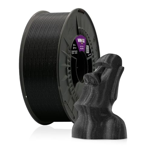 WINKLE PLA HD Glitter Filament (Partikel) Schwarz Galaxie | 3D-Drucker-Filament | PLA-Filament 1,75 mm 1 kg | Maßgenauigkeit | Schwarzes PLA | Glitzeroptik | Spule 1 kg von Winkle