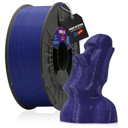 Winkle PLA Feel Blue Filament Pla 1,75 mm Filamentdruck 3D-Drucker 3D-Filament Farbe Blau mit Partikeln Spule 300 g, 8435532914211 von Winkle