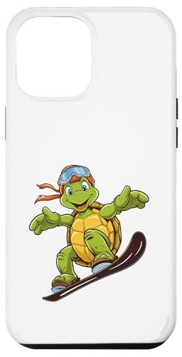 Coole Turtle Snowboard-Abenteuer-Grafik Hülle für iPhone 12 Pro Max von Winter Snow Animals