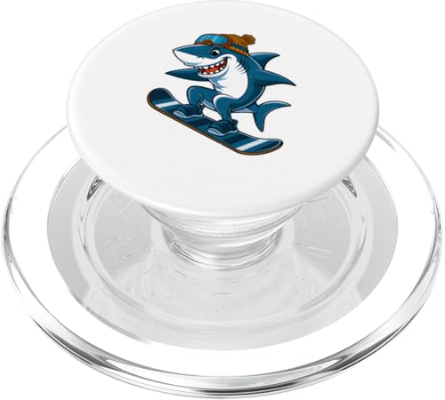 Fun Shark Reiten Snowboard Wintersport PopSockets PopGrip für MagSafe von Winter Snow Animals