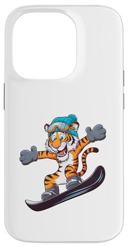 Hülle für iPhone 14 Pro Aufregendes Wintersport-Tiger-Design von Winter Snow Animals