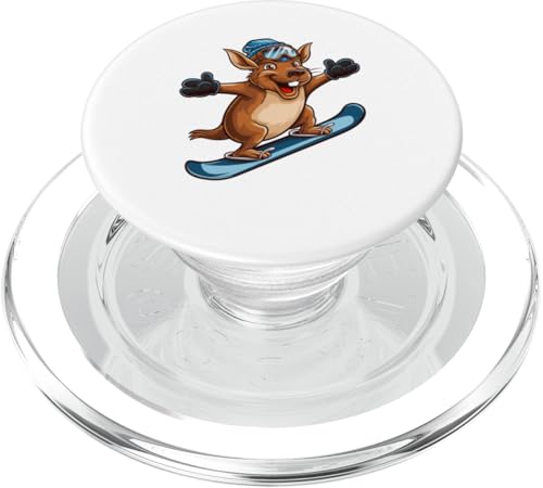 Lustiges Cartoon-Snowboard-Tier-Design PopSockets PopGrip für MagSafe von Winter Snow Animals