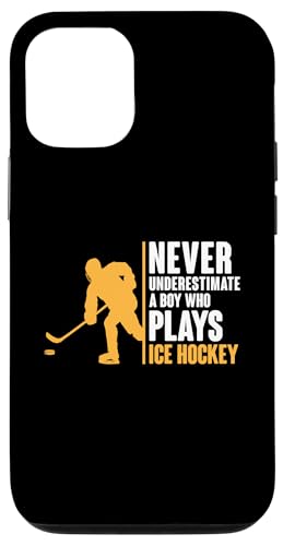 Hülle für iPhone 13 Unterschätze niemals einen Jungen, der Eishockey spielt von Winter Sports Ice Hockey Player Gifts