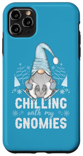 Hülle für iPhone 11 Pro Max Winter, nordischer Weihnachtswichtel mit Schlittschuhen von Winter by Content Design Studio