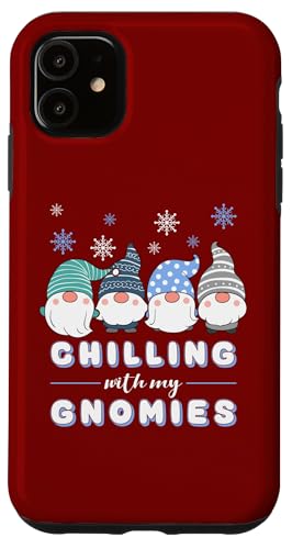 Hülle für iPhone 11 Winter Gnome, Weihnachts-Wichtel mit lustigem Spruch von Winter by Content Design Studio