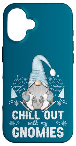 Hülle für iPhone 16 Winter, nordischer Weihnachtswichtel mit Schlittschuhen von Winter by Content Design Studio