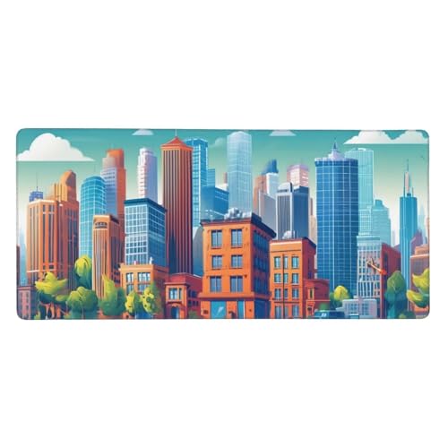 Mousepad XXL 1500x800x3mm Blau Gaming Mauspad Architektur Desk Mat, rutschfest und Wasserdicht Nahtlose Kanten Mouse Pad, Schreibtischunterlage Laptop Gaming Zuhause Deko Geschenke für Männer t-4927 von Wionheng