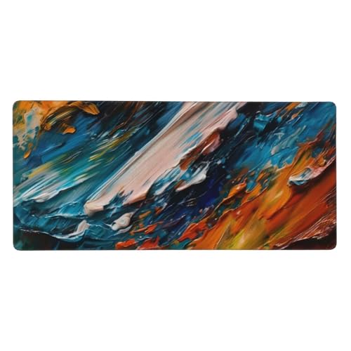 Mousepad XXL 1500x800x3mm Farbe Gaming Mauspad Malerei Desk Mat, Rutschfest und Wasserdicht Nahtlose Kanten Mouse Pad, Schreibtischunterlage Laptop Gaming Büro Zuhause Deko Geschenke für Männer t-6075 von Wionheng