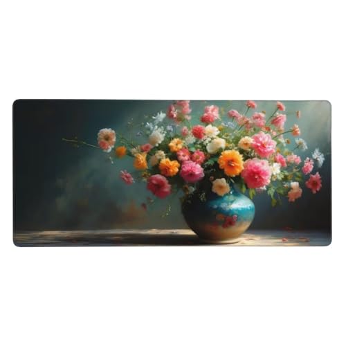 Mousepad XXL 1500x800x3mm Farbe Gaming Mauspad Vase Desk Mat, rutschfest und Wasserdicht Nahtlose Kanten Mouse Pad, Schreibtischunterlage Laptop Gaming Büro Zuhause Deko Geschenke für Männer t-5011 von Wionheng