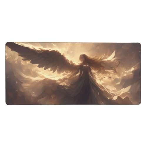 Mousepad XXL 1500x800x3mm Gelb Gaming Mauspad Flügel Desk Mat, rutschfest und Wasserdicht Nahtlose Kanten Mouse Pad, Schreibtischunterlage Laptop Gaming Büro Zuhause Deko Geschenke für Männer t-8483 von Wionheng