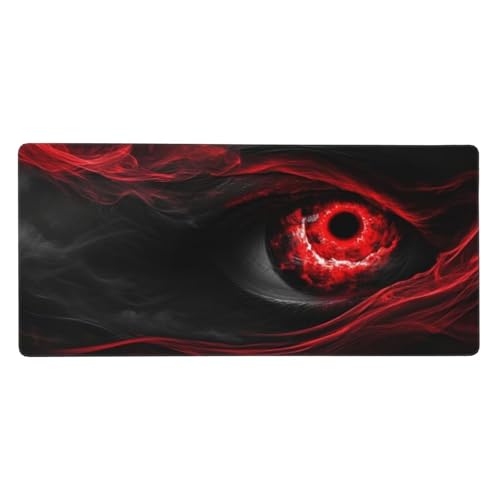 Mousepad XXL 600x300x3mm Rot Gaming Mauspad Auge Desk Mat, rutschfest und Wasserdicht Nahtlose Kanten Mouse Pad, Schreibtischunterlage Laptop Gaming Büro Zuhause Deko Geschenke für Männer t-215 von Wionheng