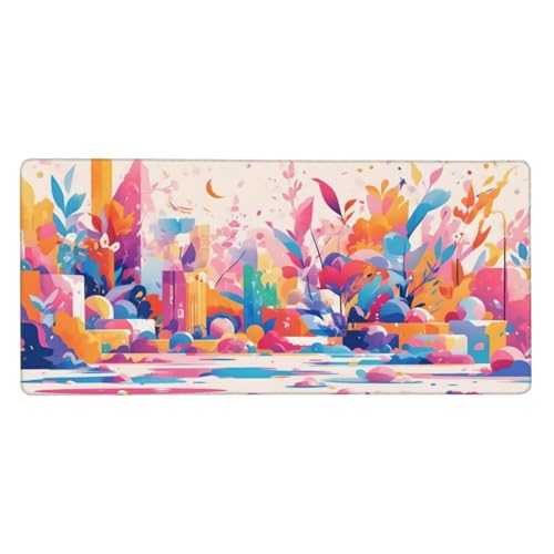 Mousepad XXL 900x300x3mm Farbe Gaming Mauspad Graffiti Desk Mat, Rutschfest und Wasserdicht Nahtlose Kanten Mouse Pad, Schreibtischunterlage Laptop Gaming Büro Zuhause Deko Geschenke für Männer t-1059 von Wionheng