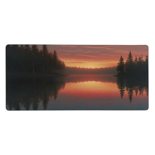 Mousepad XXL 900x300x3mm Gelb Gaming Mauspad Wald Desk Mat, rutschfest und Wasserdicht Nahtlose Kanten Mouse Pad, Schreibtischunterlage Laptop Gaming Büro Zuhause Deko Geschenke für Männer t-2095 von Wionheng