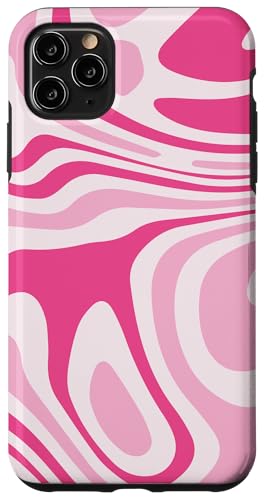 Hülle für iPhone 11 Pro Max Retro Flüssig Wirbel abstraktes Muster Pink Design Groovy von Wirbel 60er 70er Jahre flüssiges abstraktes Muster