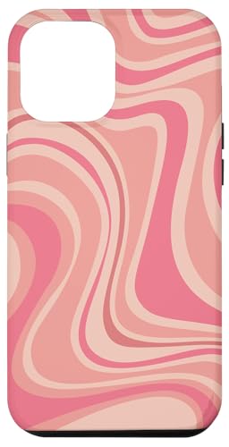 Hülle für iPhone 12 Pro Max Retro Flüssig Wirbel abstraktes Muster Pink Design Groovy von Wirbel 60er 70er Jahre flüssiges abstraktes Muster