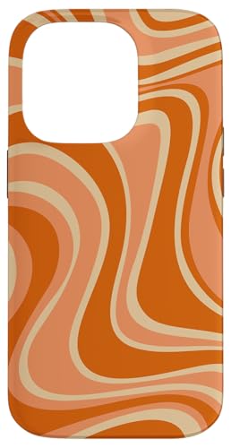 Hülle für iPhone 14 Pro Retro Flüssig Wirbel abstraktes Muster Orange Design Groovy von Wirbel 60er 70er Jahre flüssiges abstraktes Muster