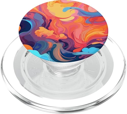 Buntes Regenbogen Strudel Farbmuster Bunt Abstrakt Kunst PopSockets PopGrip für MagSafe von Wirbelnde Bunte Regenbogenfarben Design Hippie