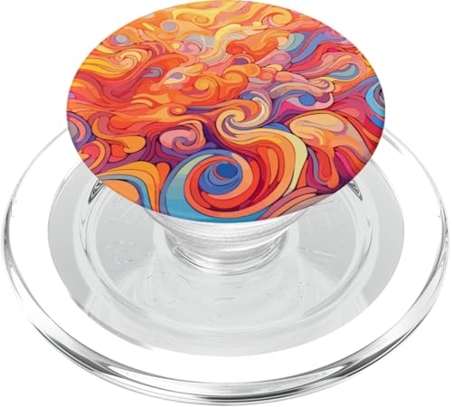 Buntes Regenbogen Strudel Farbmuster Bunt Abstrakt Kunst PopSockets PopGrip für MagSafe von Wirbelnde Bunte Regenbogenfarben Design Hippie