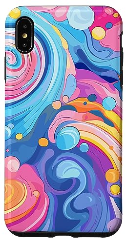 Hülle für iPhone XS Max Buntes Regenbogen Strudel Farbmuster Bunt Abstrakt Kunst von Wirbelnde Bunte Regenbogenfarben Design Hippie