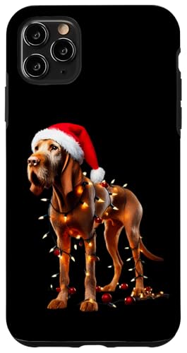 Hülle für iPhone 11 Pro Max Wirehair Vizsla Weihnachtsmütze für Hunde, Weihnachtsbeleuchtung, Besitzerin, Mama von Wirehaired Vizsla Dog Christmas Products