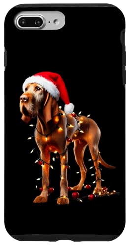 Hülle für iPhone 7 Plus/8 Plus Wirehair Vizsla Weihnachtsmütze für Hunde, Weihnachtsbeleuchtung, Besitzerin, Mama von Wirehaired Vizsla Dog Christmas Products