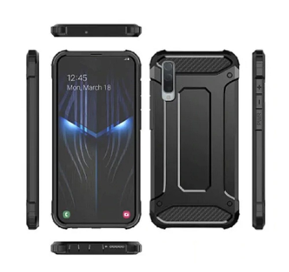 Wisam Smartphone-Hülle für Samsung Galaxy A50 Panzer Schutzhülle Hybrid Armor Case Black 16,26 cm (6,4 Zoll) von Wisam