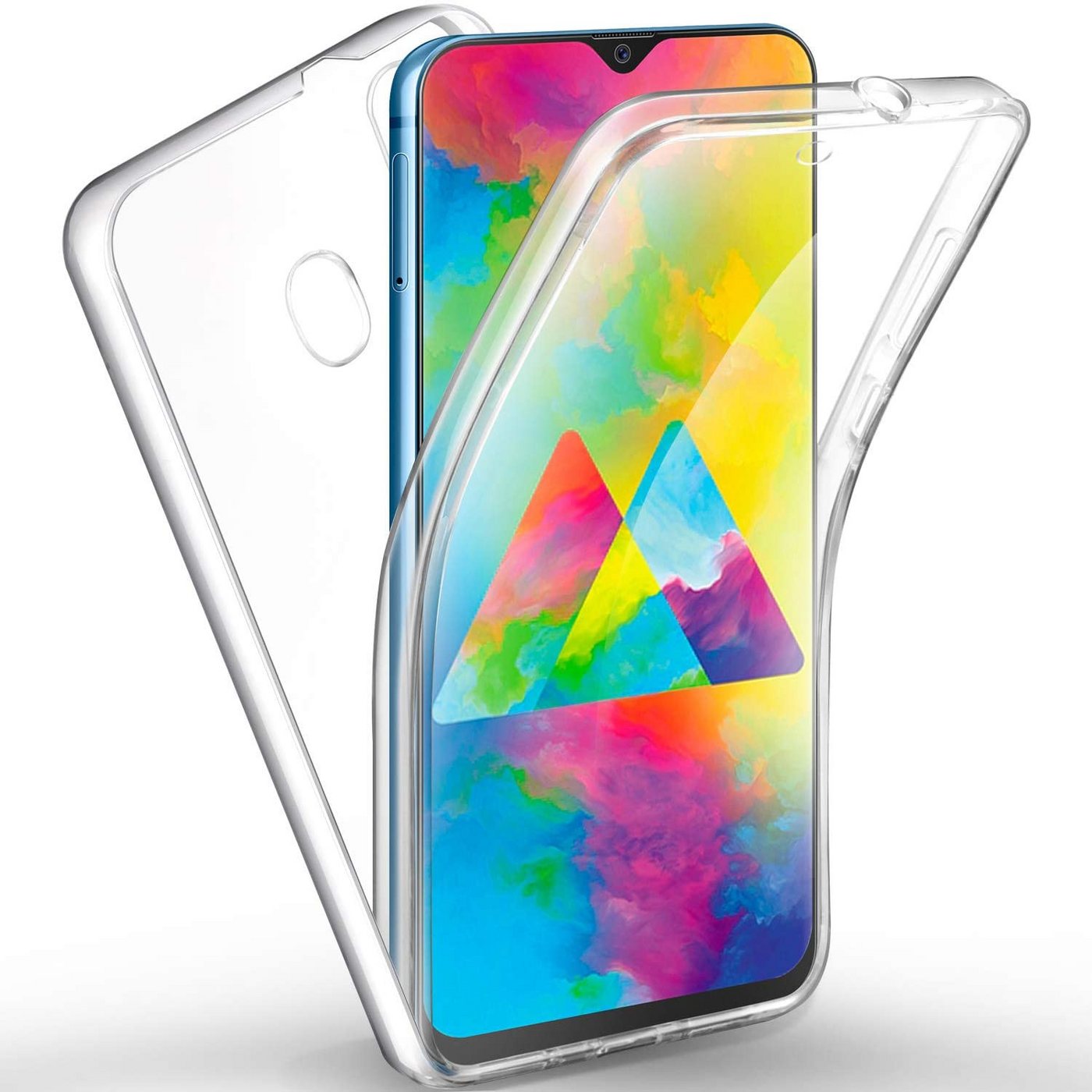 Wisam Smartphone-Hülle für Samsung Galaxy M20 Full Cover TPU 360° Transparent Hülle 16,00 (6,3 Zoll) von Wisam