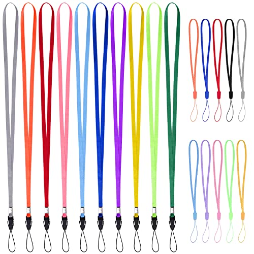 Wisdompro 20 Stück Schlüsselband und Handschlaufe, Schlüsselbänder Bunt für Erwachsene und Kinder, Lanyard für Ausweishülle, USB Stick, Schlüssel (10 Farben) von Wisdompro