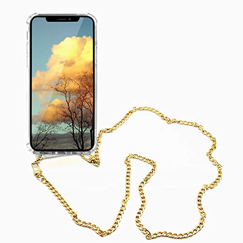 Handykette kompatibel Für Google Pixel 6 Pro,Metallkette mit Handy Hülle Smartphone Necklace Hülle zum Umhängen - Anti Shock Full TPU Case Handyhülle Case mit Kette zum umhängen in Metall Gold von Wishcover store