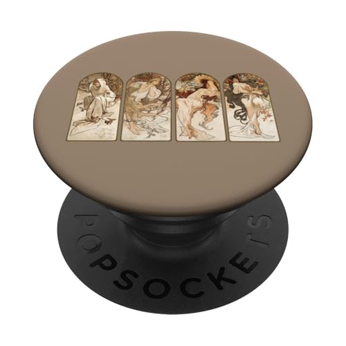 Mucha The Seasons Jugendstil PopSockets Klebender PopGrip von Wistful