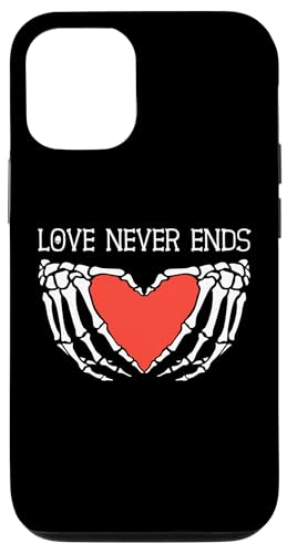 Hülle für iPhone 15 Pro Love Never Ends Skelett Hände Forming Love Heart Gothic von Witchy Wardrobe