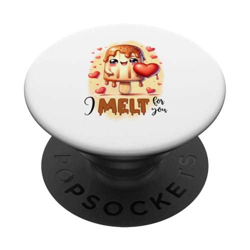 I Melt for You Eiscreme Liebe Geschenkidee Paar Frau PopSockets Klebender PopGrip von Witzige Fun Geschenkideen