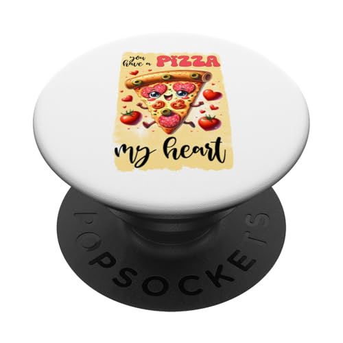 You Have a Pizza My Heart Pizza Liebe Herz Valentinstag PopSockets Klebender PopGrip von Witzige Fun Geschenkideen