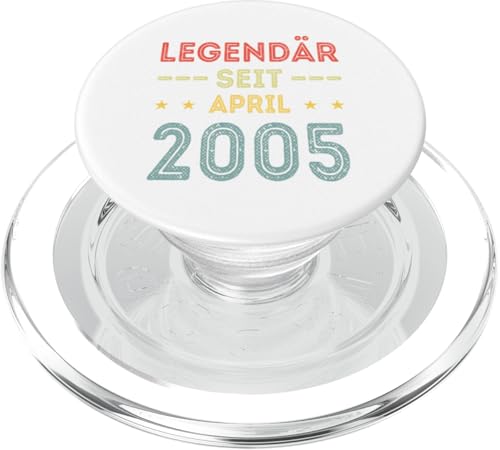 20. Geburtstag Mann 20 Jahre Legendär seit April 2005 PopSockets PopGrip für MagSafe von Witzige Geschenke zum 20 Geburtstag Mann und Frau