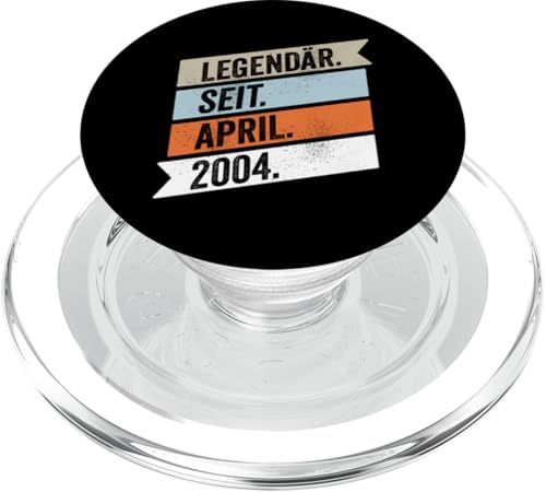 21. Geburtstag Mann 21 Jahre Legendär seit April 2004 PopSockets PopGrip für MagSafe von Witzige Geschenke zum 21 Geburtstag Mann und Frau