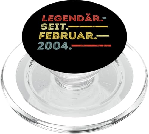 21. Geburtstag Mann 21 Jahre Legendär seit Februar 2004 PopSockets PopGrip für MagSafe von Witzige Geschenke zum 21 Geburtstag Mann und Frau