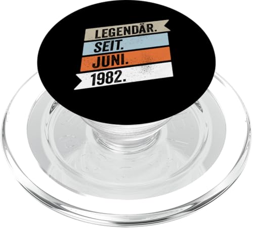 43. Geburtstag Mann 43 Jahre Legendär seit Juni 1982 PopSockets PopGrip für MagSafe von Witzige Geschenke zum 43 Geburtstag Mann und Frau