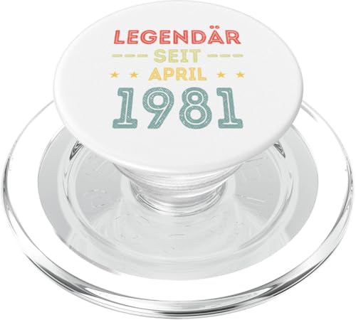 44. Geburtstag Mann 44 Jahre Legendär seit April 1981 PopSockets PopGrip für MagSafe von Witzige Geschenke zum 44 Geburtstag Mann und Frau