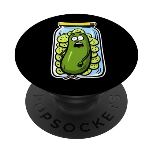 Lustiges Gewürzgurken Outfit Gurke Cartoon Gewürzgurke Comic PopSockets Klebender PopGrip von Witzige Gurken Grafik Humor Illustration Sarkasmus