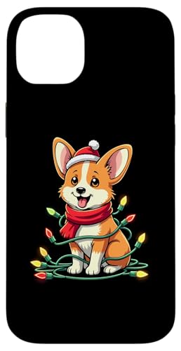 Hülle für iPhone 14 Plus Süßer Corgi Hund Xmas Hunde Lichterkette Weihnachten Corgi von Witzige Hunde Weihnachten Outfit Design Shop