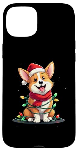 Hülle für iPhone 15 Plus Süßer Corgi Hund Xmas Hunde Lichterkette Weihnachten Corgi von Witzige Hunde Weihnachten Outfit Design Shop