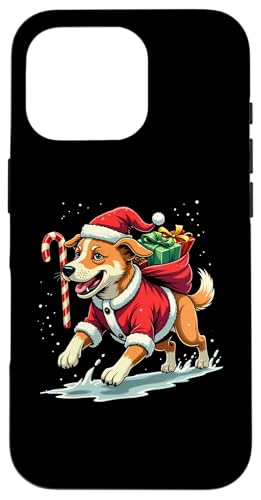 Hülle für iPhone 16 Pro Santa Klaus Hunde Liebhaber Weihnachten Mädchen Jungen Hund von Witzige Hunde Weihnachten Outfit Design Shop