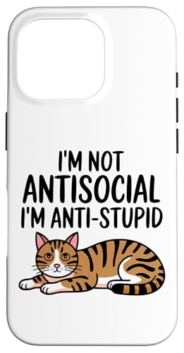 Hülle für iPhone 16 Pro Katzenspruch Katze für Katzenbesitzer von Witzige Katzensprüche Designs