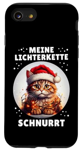 Hülle für iPhone SE (2020) / 7 / 8 Meine Lichterkette Schnurrt Lustige Katze Weihnachten Design von Witzige Weihnachtsmann Katzen Outfit Herren Damen