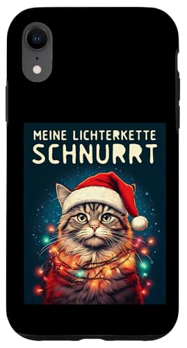 Hülle für iPhone XR Meine Lichterkette Schnurrt Lustige Katze Weihnachten Design von Witzige Weihnachtsmann Katzen Outfit Herren Damen