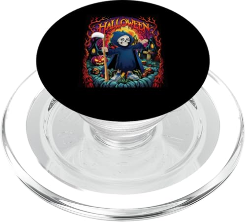 Sensenmann Halloween Kostüm Kinder lustiges Party Grusel PopSockets PopGrip für MagSafe von Witzigee Halloween Kinder Party Kostüm Deko Jungs