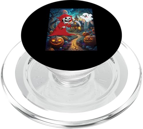 Sensenmann Halloween Kostüm Kinder lustiges Party Grusel PopSockets PopGrip für MagSafe von Witzigee Halloween Kinder Party Kostüm Deko Jungs