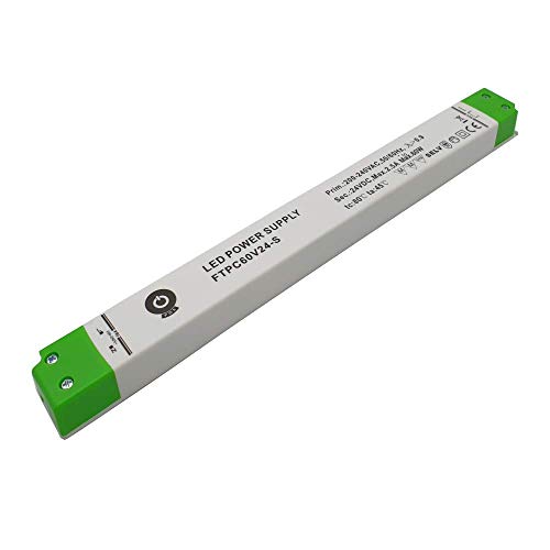 LED Netzteil 24V 2,5A 60 W Transformator DC | Slim Gehäuse | Trafo LED Beleuchtung: Band Streifen Lampe Licht Röhre | LED Power Driver 24 V 60 Watt Strip | Vorschaltgerät Transformatoren von Wixann